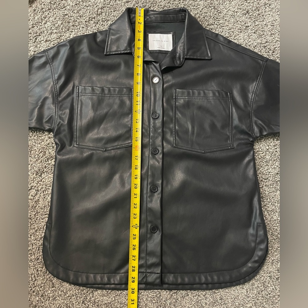 Celebrity Pink Black Pleather Jacket Size Small Faux Leather - Picture 9 of 9